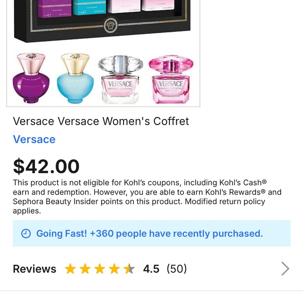 Versace Women's Coffret - Purple, Gold, Blue, Pink